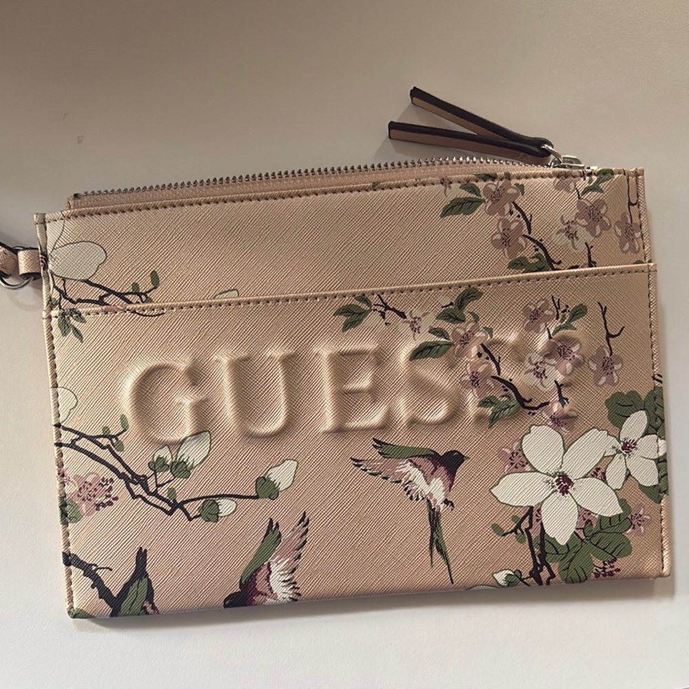 GUESS Floral Beige Clutch